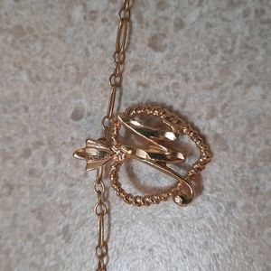 14k gold M necklace